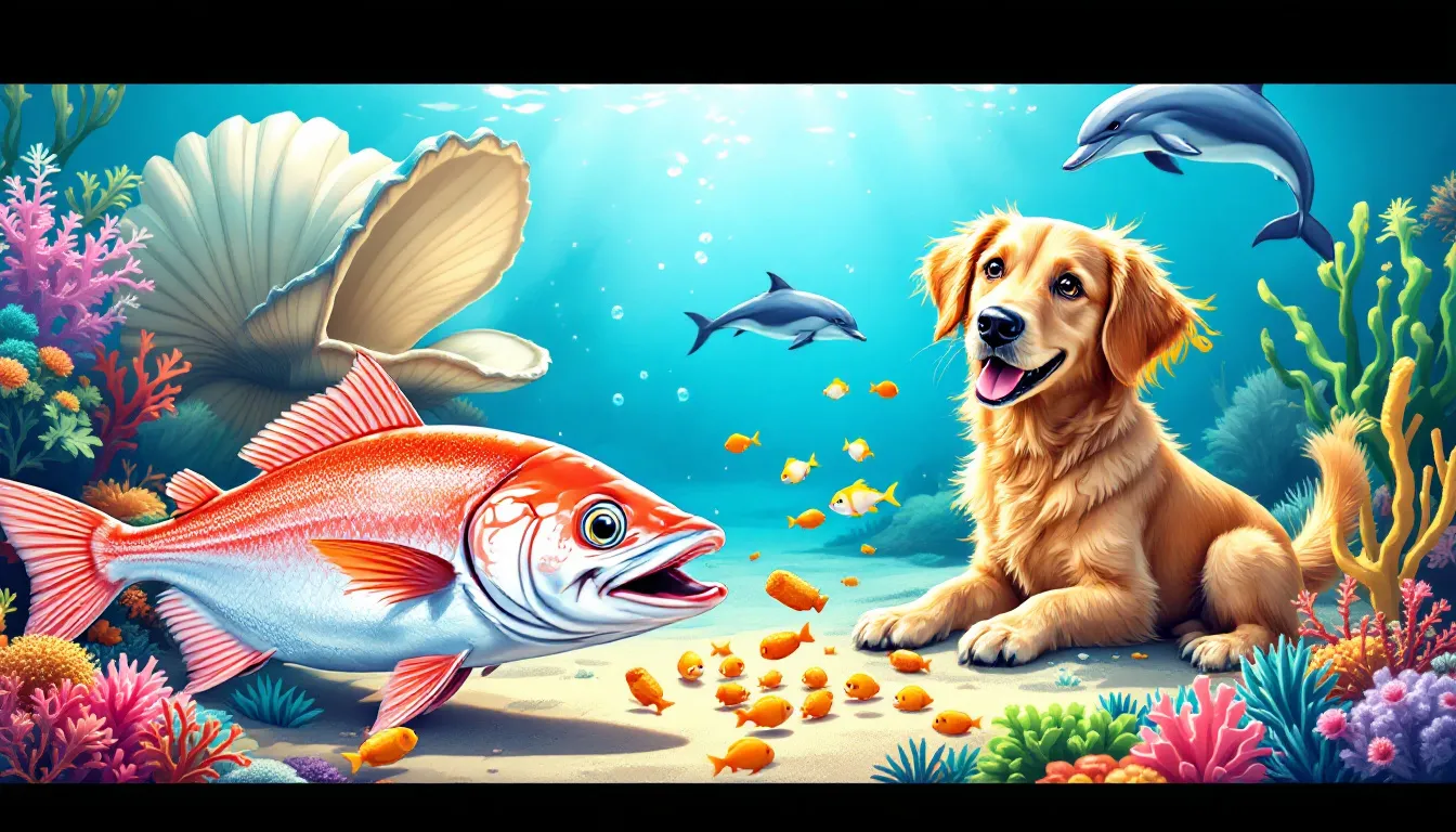 A close-up of salmon and tuna, popular fish types used in dog food.