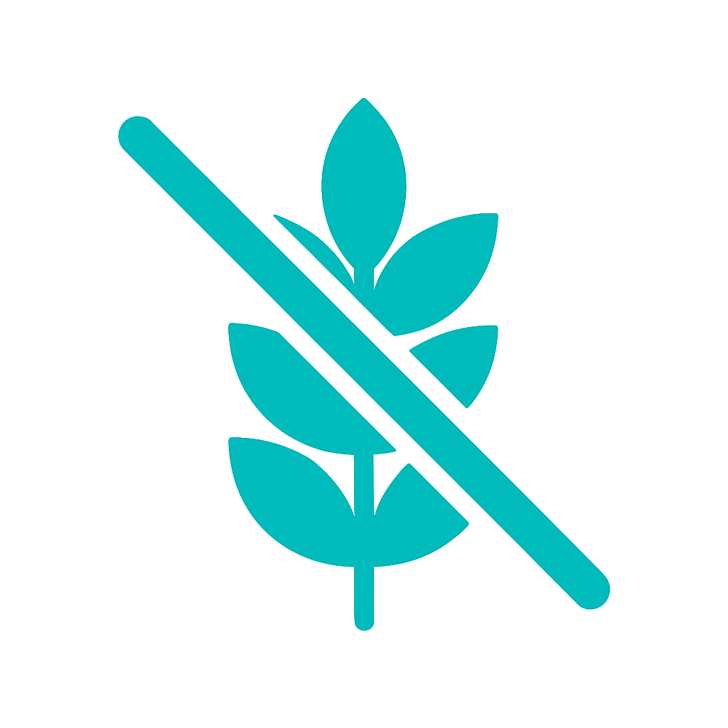 Grain free dog food icon — no grains or fillers, gentle on digestion and ideal for dogs with sensitive stomachs.